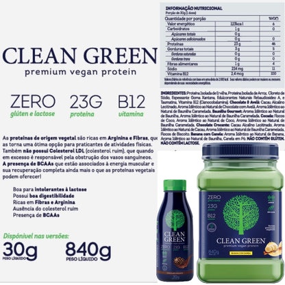 Clean Green Protein 840g Chocolate Crocante - Proteína Vegana | Cellgenix