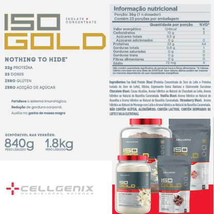 Iso Gold Whey Protein 840g (Refil) - Baunilha | Cellgenix