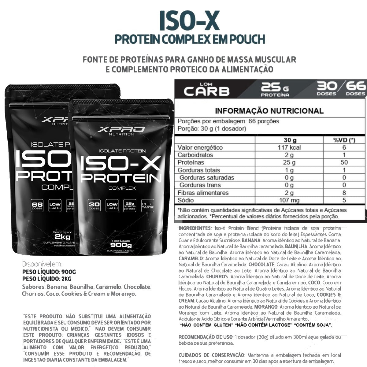 ISO-X 900G PUDIM DE CARAMELO REFIL XPRO