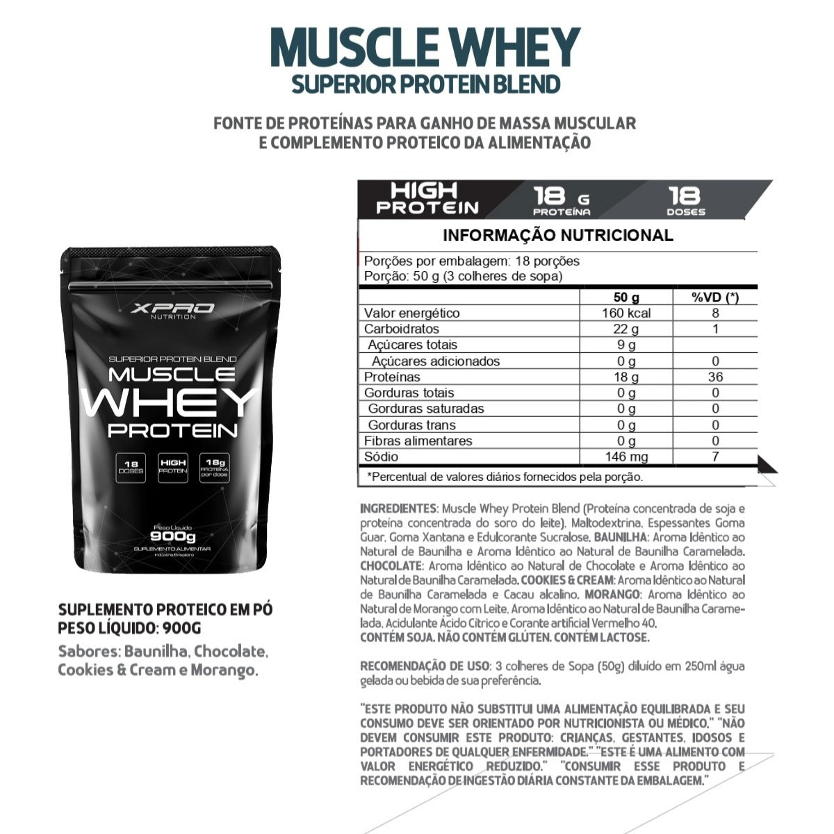 Muscle Protein 900g Refil Chocolate | XPro Nutrition