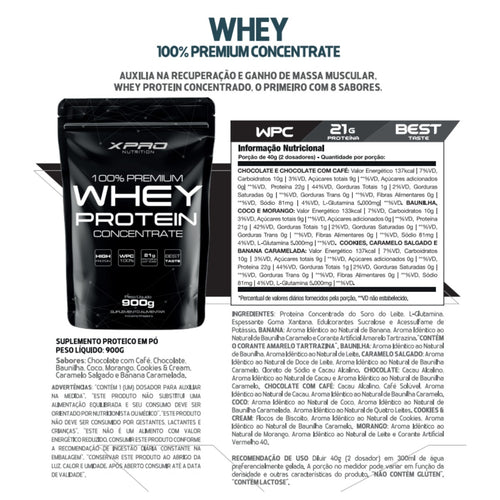 Whey Protein Concentrado 900g (Refil) - Baunilha | XPro Nutrition