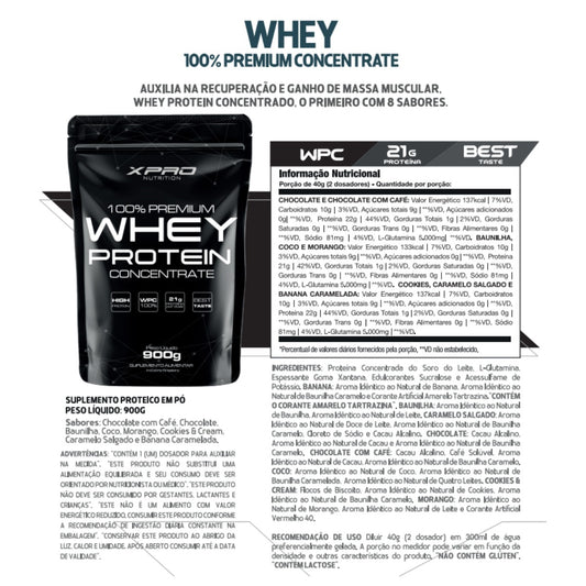 100% WHEY PROTEIN CONCENTRATE 900G REFIL COOKIES XPRO