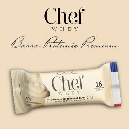 DISPLAY CHEF WHEY BAR MOUSSE CHOCOLATE BRANCO 12 UNIDADES
