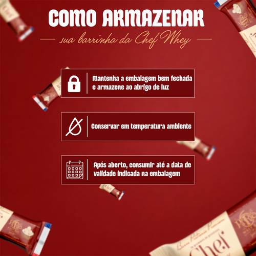 DISPLAY CHEF WHEY BAR MOUSSE CHOCOLATE BRANCO 12 UNIDADES