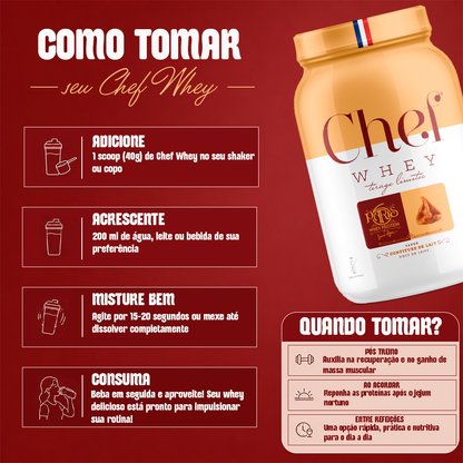 CHEF WHEY 800G CHOCOLATE BRANCO C/ PISTACHE