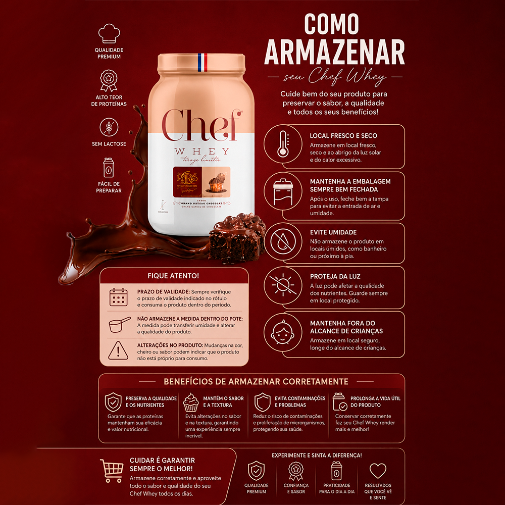 CHEF WHEY 800G CHOCOLATE BRANCO C/ PISTACHE