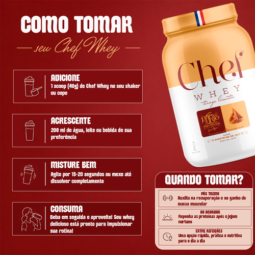 CHEF WHEY 800G COCO C/ LEITE CONDENSADO