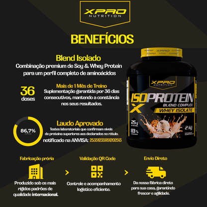 ISO PROTEIN BLEND COMPLEX 2 KG MORANGO XPRO - LINHA AMARELA