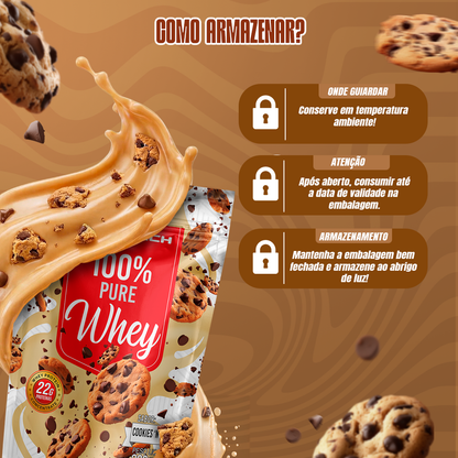 100% PURE WHEY PURETECH 900G COOKIES  N CREAM REFIL