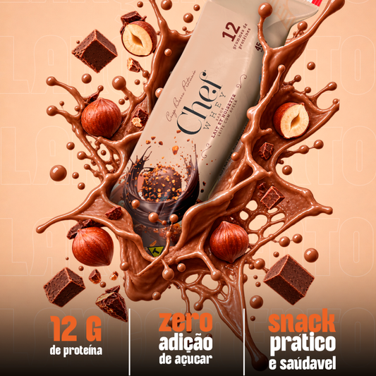 DISPLAY CHEF WHEY BAR AVELA COM LEITE 12 UNIDADES (NOVA VERSAO)
