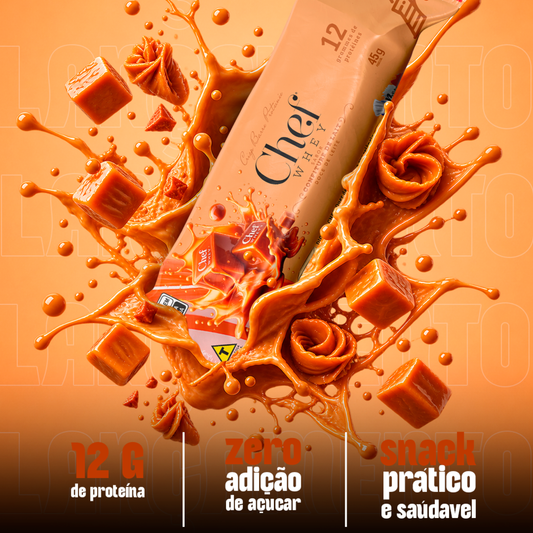 DISPLAY CHEF WHEY BAR DOCE DE LEITE 12 UNIDADES (NOVA VERSAO)
