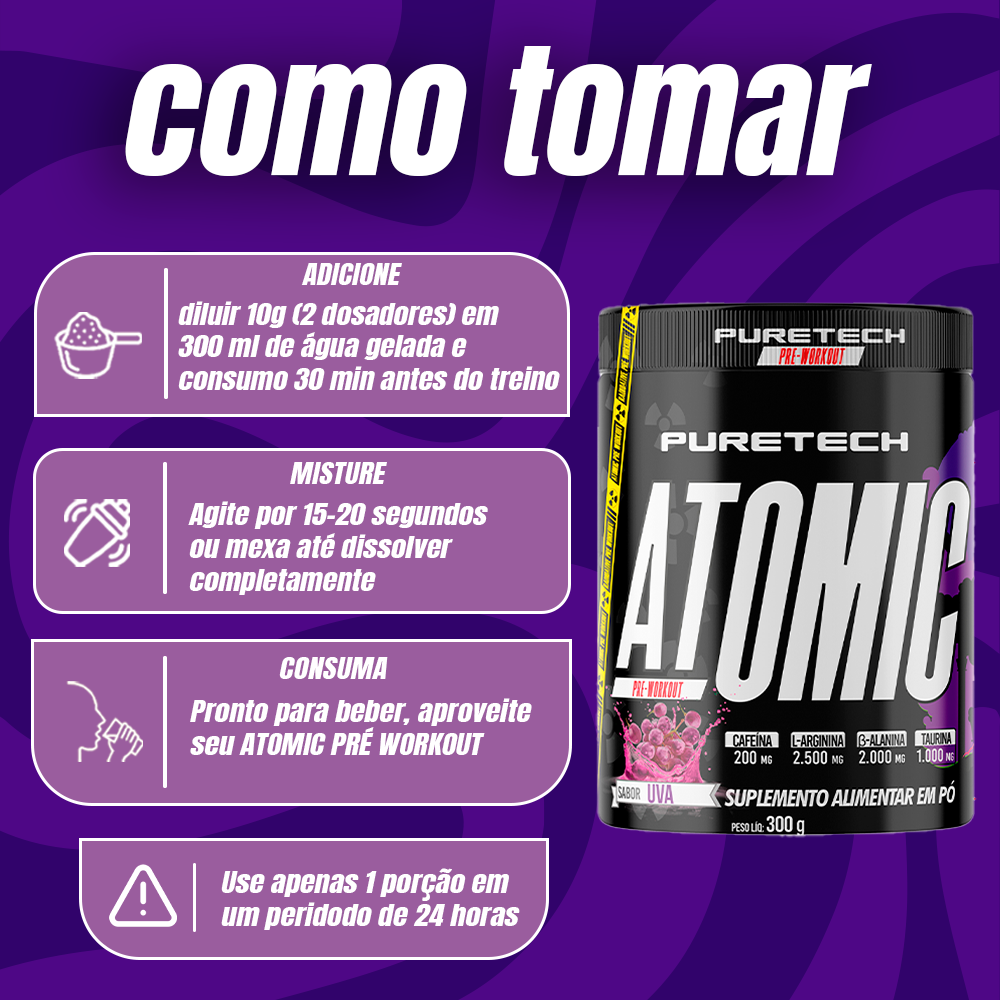 ATOMIC PRE WORKOUT 300G TUTTI FRUTTI-PURETECH