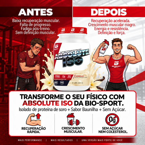 Absolute Iso Whey 907g – Sabor Baunilha