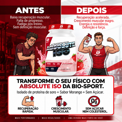 Absolute Iso Whey 907g – Sabor Morango