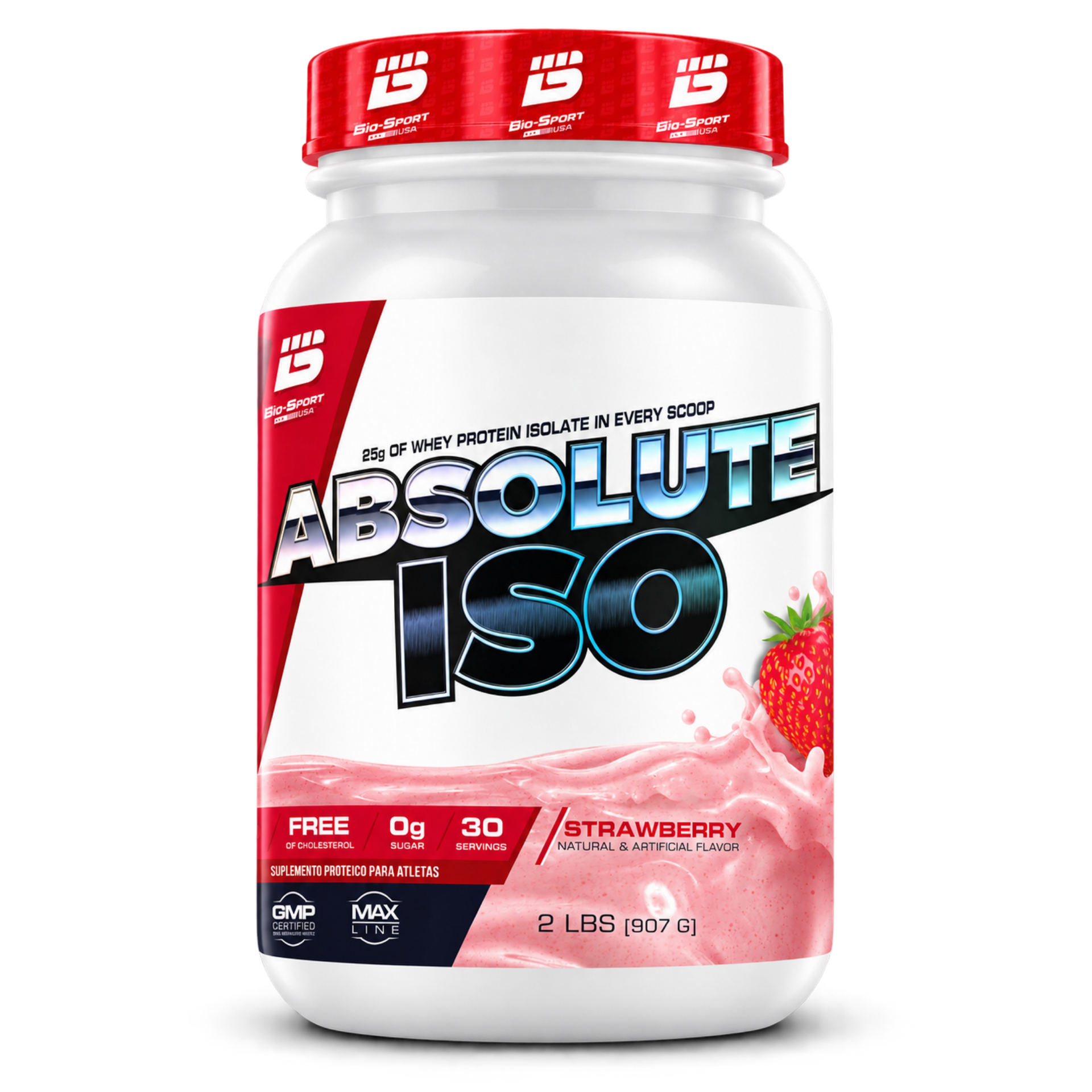 Absolute Iso Whey 907g – Sabor Morango
