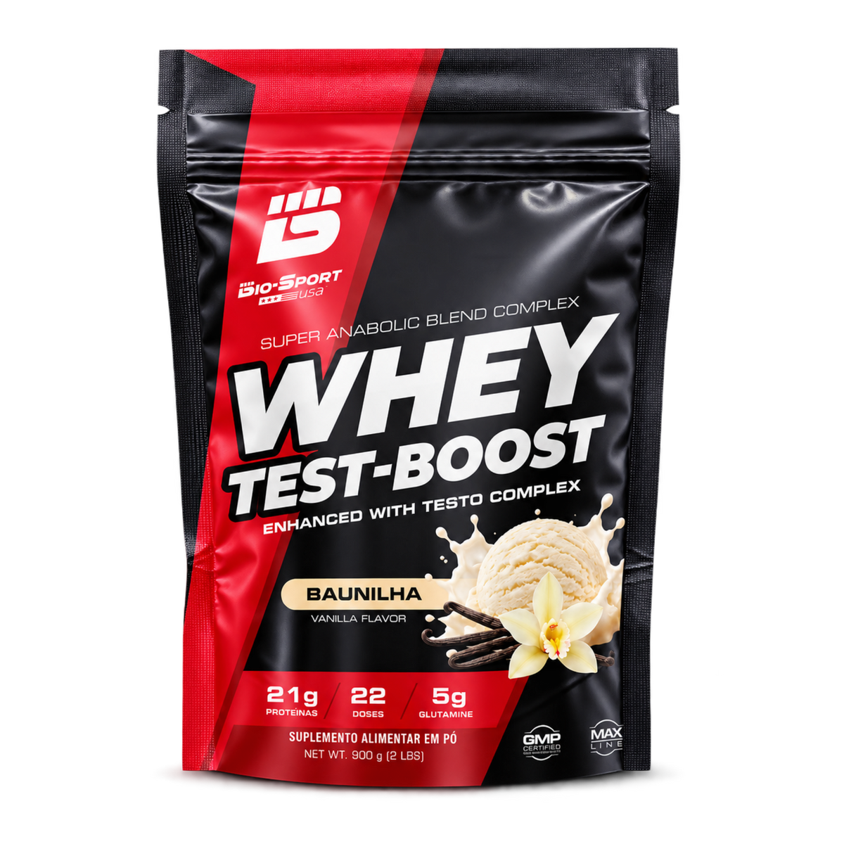 Whey Test-Boost 900g – Refil Sabor Baunilha