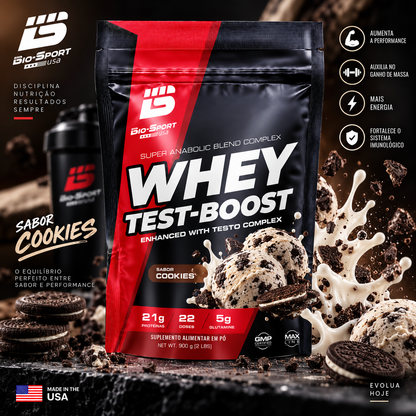 Whey Test-Boost 900g – Refil Cookies Cream