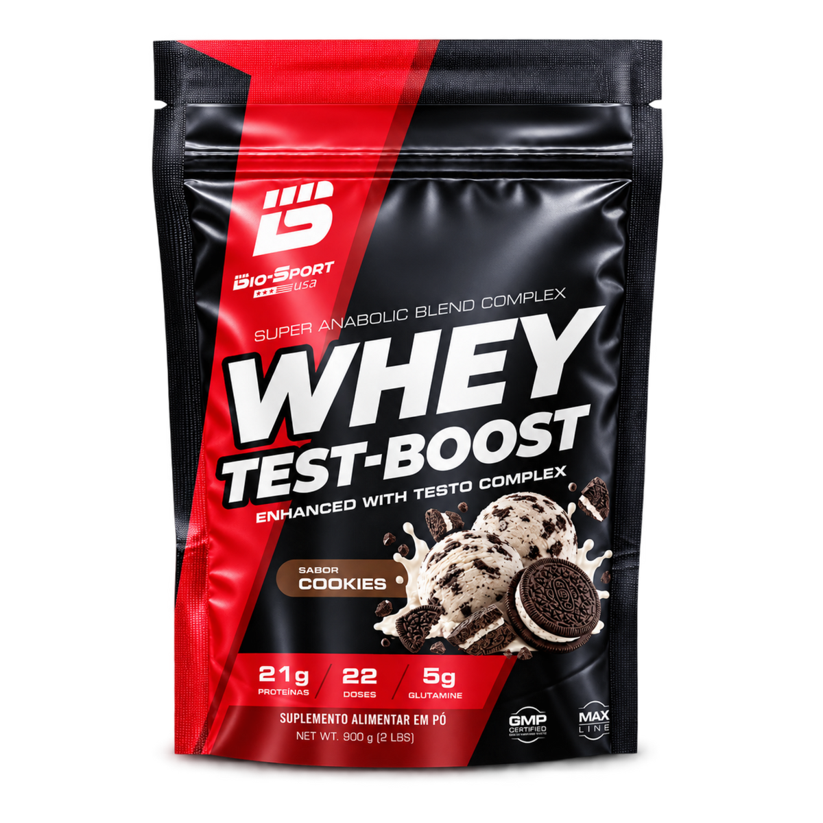 Whey Test-Boost 900g – Refil Cookies Cream