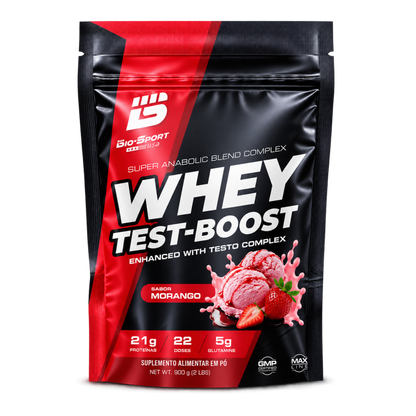 Whey Test-Boost 900g – Refil Sabor Morango