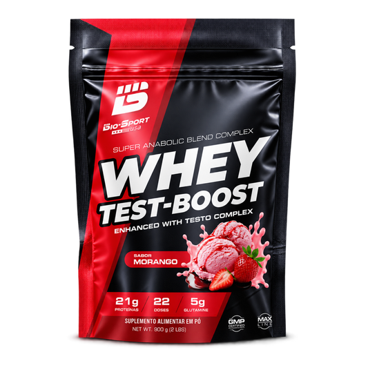 Whey Test-Boost 900g – Refil Sabor Morango