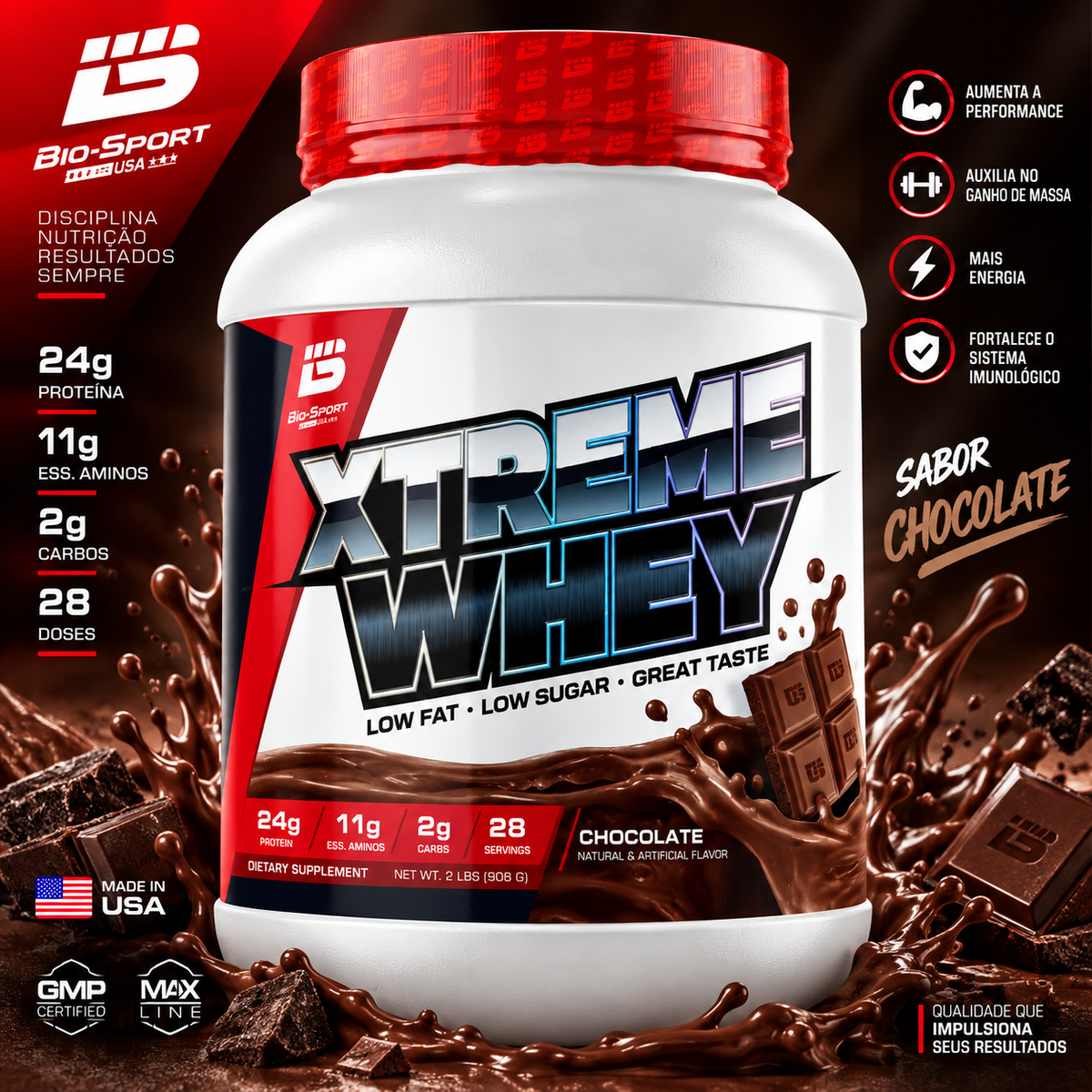 Xtreme Whey 908g Bio Sport USA – Chocolate