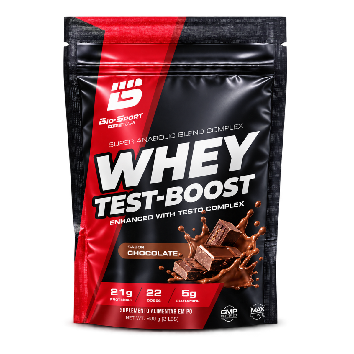 Whey Test-Boost 900g – Refil Sabor Chocolate