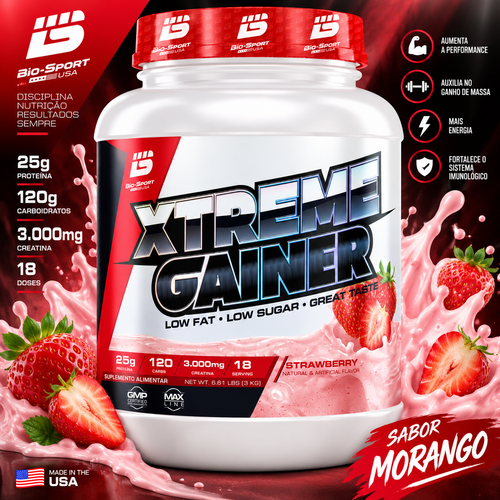 Xtreme Gainer 3kg – Pote Sabor Morango
